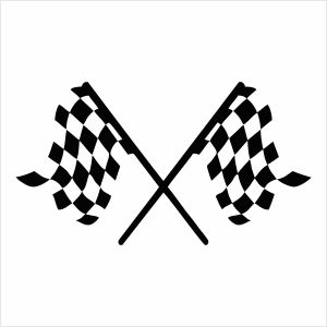 Sticker cu doua steaguri de curse-0